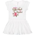 thumbnail image 3 of Inktastic Thankful and Blessed Inspirational Saying with Pink Flowers Girls Baby Dress, 3 of 5