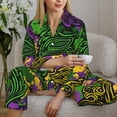 thumbnail image 6 of Daiia Mardi Gras7 for Women's Long-Sleeved Pajama Set – Soft & Comfortable Sleepwear Button-Up Pajamas Cozy Lounge Wear-X-Large, 6 of 7