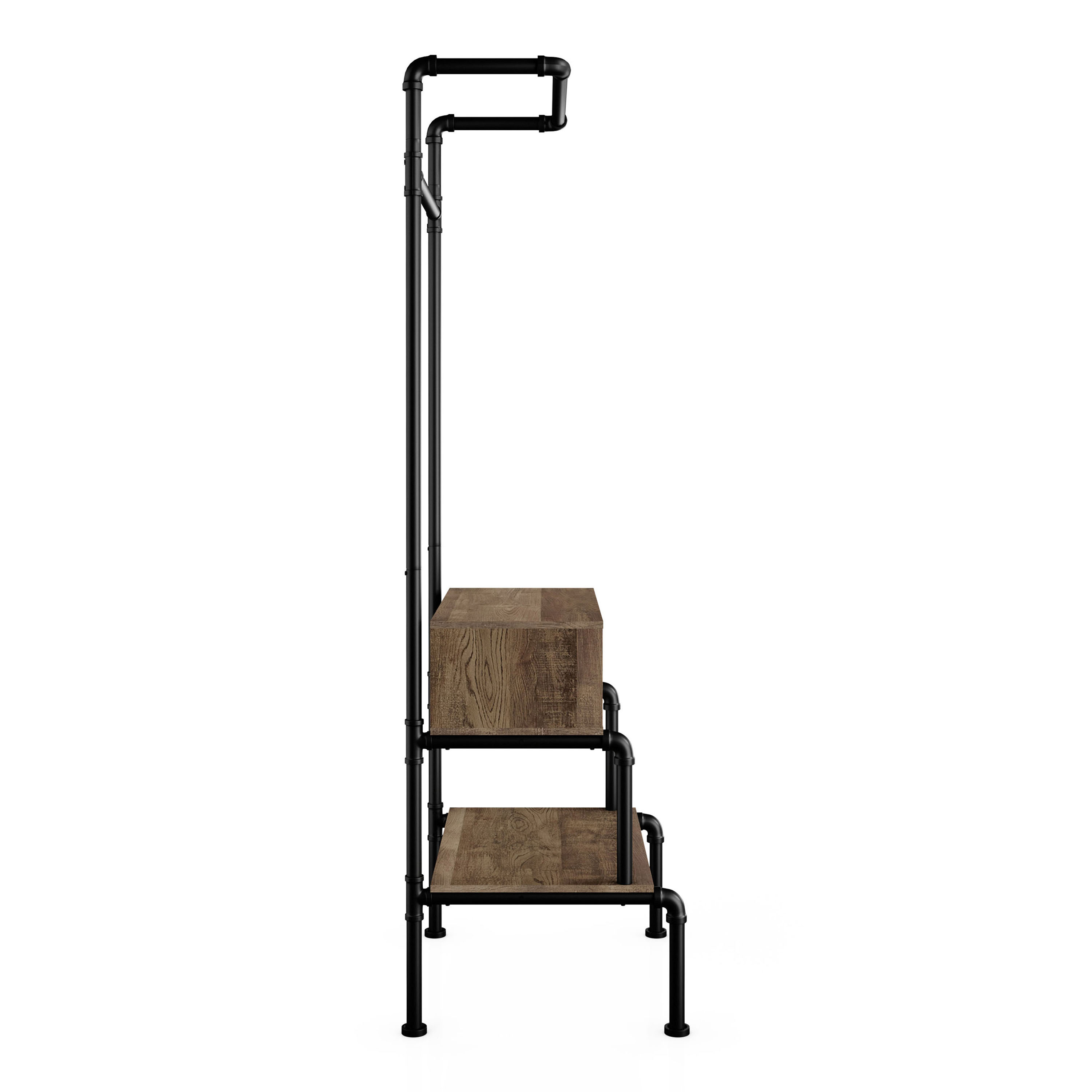 Furniture of America Vira Storage Hall Tree, Reclaimed Oak