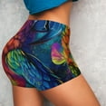 thumbnail image 4 of Fotbe Colorful Parrot Jungle Dream Seamless Shorts, Womens Workout Shorts High Waist Stretch Booty Short for Gym/Yoga/Running/Biking-Large, 4 of 9