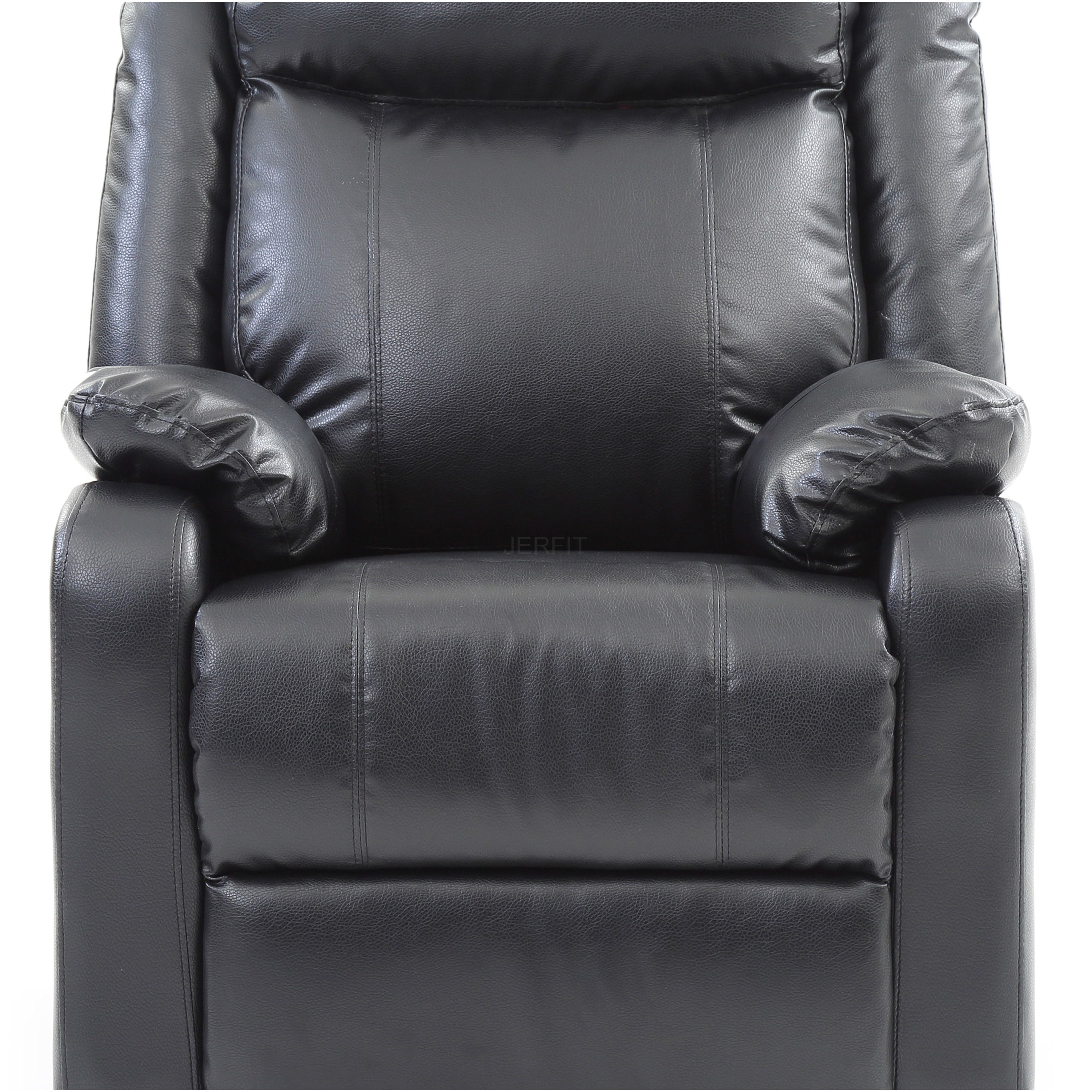 JERFIT Modern Recliner Chair Single PU Leather Lounge Chair with Padded Arms and Back, Foam Cushion, Black