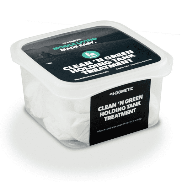 Dometic Waste Holding Tank Treatment D1114002 CLEAN N GREEN; With Deodorant; 1.5 Ounce 12 Individual Dose Pouches; Single Tub