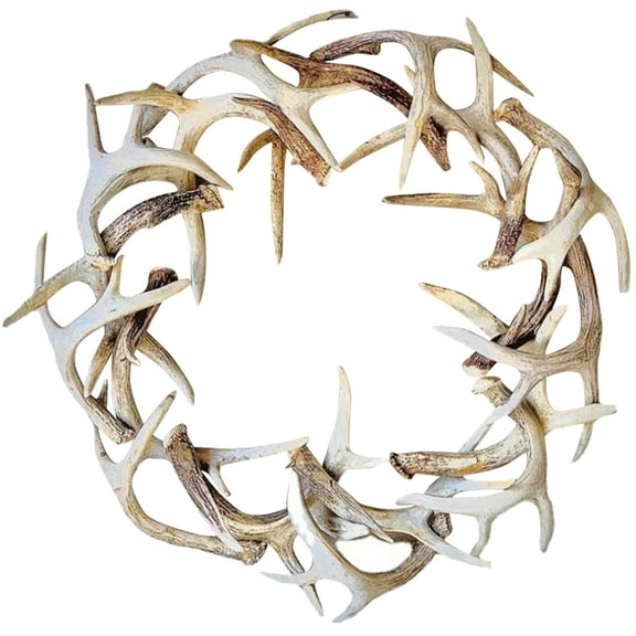 FONDOTIN 1Set Festival Scene Decor Christmas Front Door Wreath Resin Antler 20X7.9In For Wedding Decor