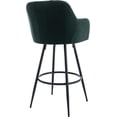 thumbnail image 6 of Modern 30" Bar Stools Set of 2 with Back, Velvet Upholstered Counter Height Barstools Kitchen Counter Island Stools with Metal Footrest for Kitchen Island, Green, 6 of 14