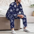 thumbnail image 5 of Balery Snowflakes2 Pijama para Hombre de Dos Piezas con Manga Larga, Conjunto de Dormir y Descanso Suave con Bolsillos-Small, 5 of 5