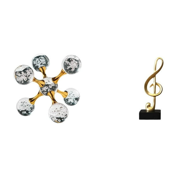 Figura de escritorio,Figura esférica para escritorio,oficina o decoración del hogar,Figura de escritorio,Escultura de notas musicales para escritorio,oficina o decoración del hogar,Figura