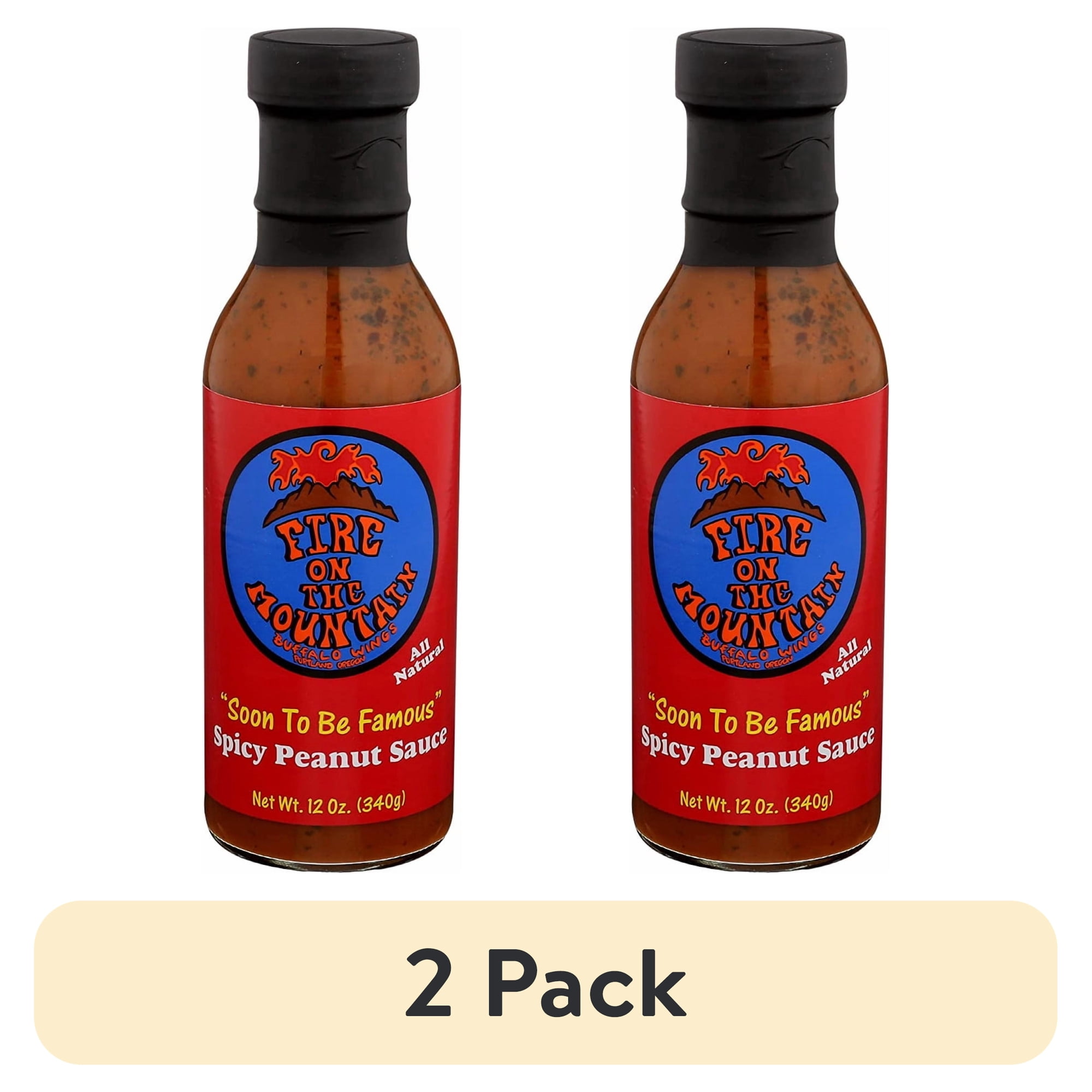 (2 pack) Fire on the Mountain Spicy Peanut Sauce 12 oz