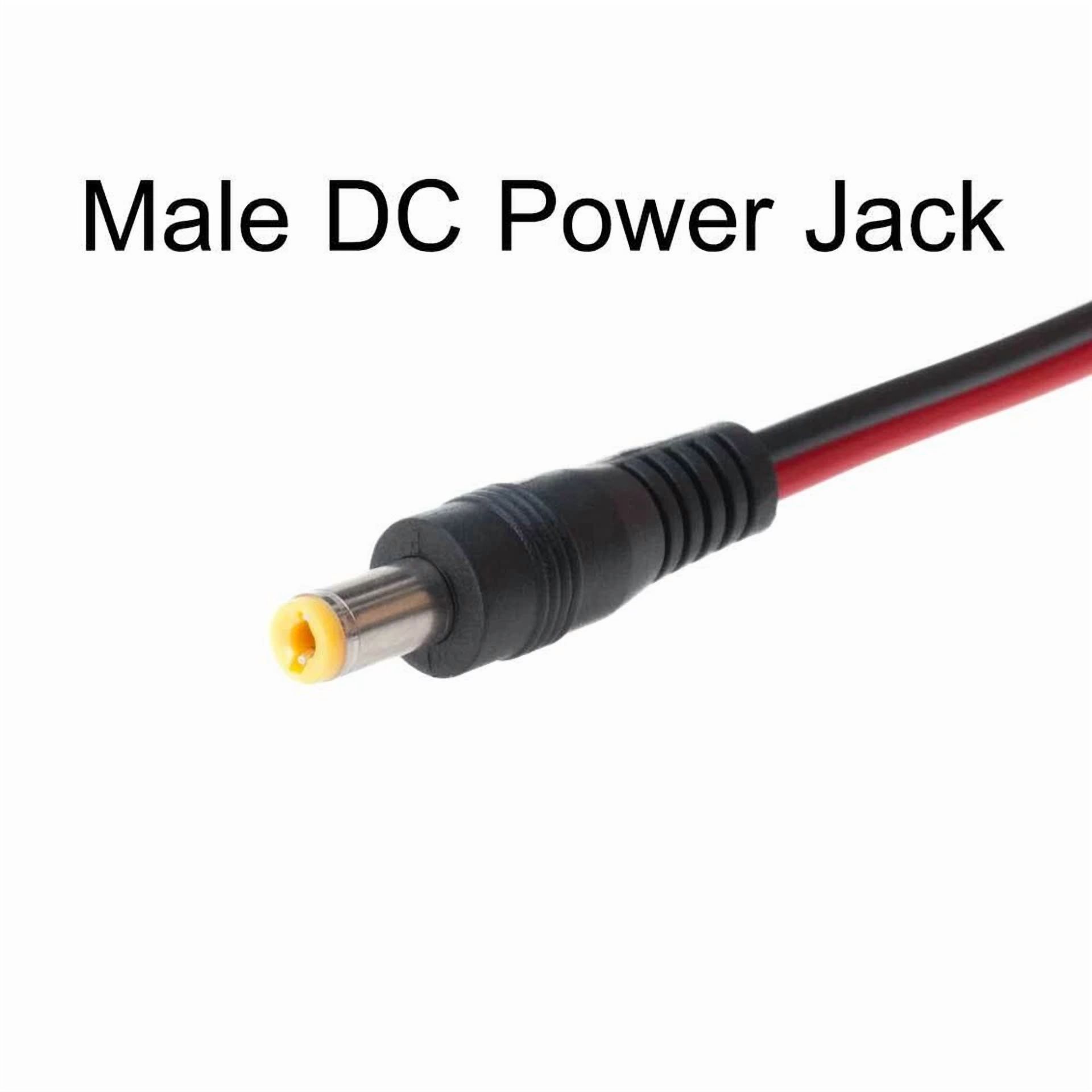 KLYNE- 5 Pcs Dc Power Cable Male Connector Cctv Security Camera Pigtail Copper