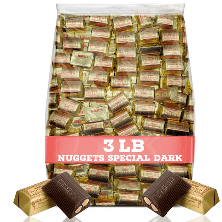 Hersheys Nuggets Special Dark Chocolate with Almonds, 3 Pound Bulk Pack