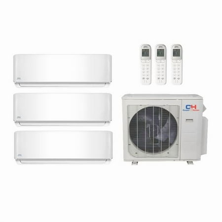 Cooper & Hunter 48,000 Btu 20.4 SEER2 R-454B 3-Zone Ductless Mini Split Heat Pump System - 12k-18k-24k - CH-R48MES-230VO - CH-R12MOLVWM - CH-R18MOLVWM