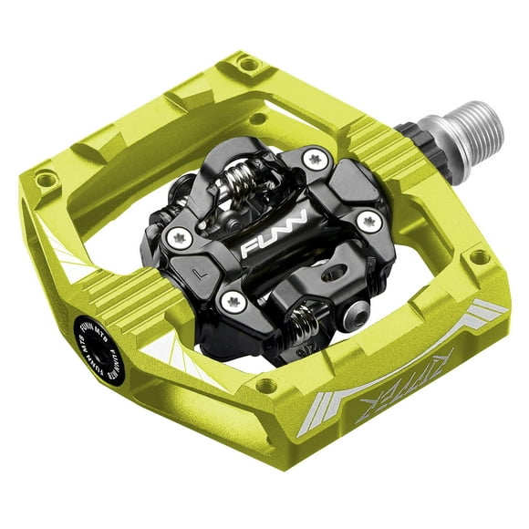 Funn Ripper Mountain Bike Clipless Pedals, Rocker Clip/Spring-Loaded Clip-in Mechanism, Compatible with SPD Cleats, 9/16" CrMo Axle Bicycle Pedals for MTB/Gravel Cycling (Green)