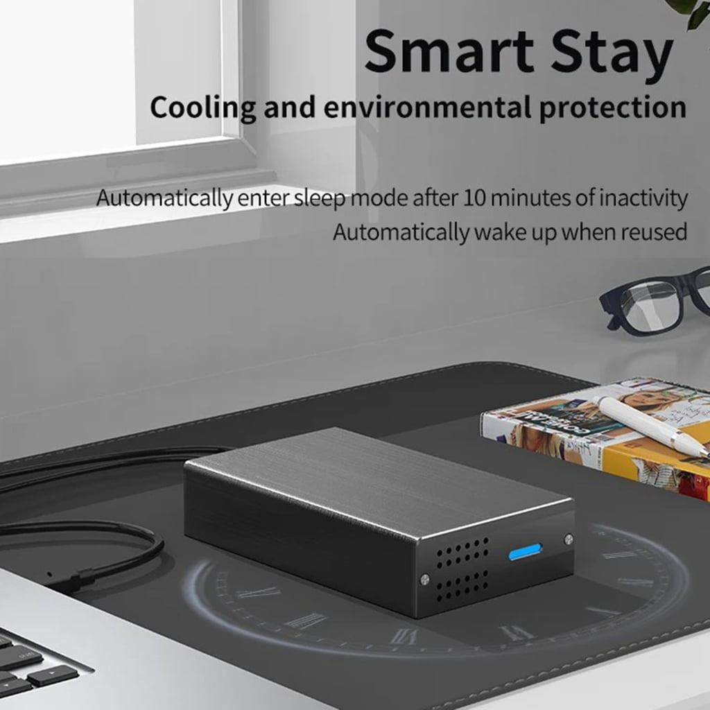 ZPAQI Double Bay Hard Drives Enclosure for 2.5/3.5Inch SSDs HDD USB 3.0 40TB Capacity