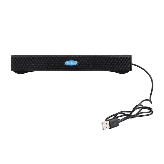 Mini USB Powered Stereo Speakers - For Desktop PC/Laptop, Plug & Play, Dual Drivers, Slim Space-Saving Design, Portable, Universal Compatibility