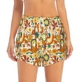 thumbnail image 4 of Lsque Vintage Floral Printed Women's Running Shorts with Liner Pockets,Elastic Quick Dry Workout Athletic Gym Yoga Shorts,Womens High Waist Shorts-Medium, 4 of 9