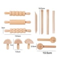 thumbnail image 4 of TISHITA Wooden Tools Set, 1 Set Rolling Pin Slime Mold Art Clay Educational Toys, 4 of 8