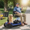 thumbnail image 6 of Yardmaster Foldable 4-Wheel Electric Scooter for Seniors & Adults, Lightweight Mobility Scooter with Adjustable Swivel Seat, All-Terrain Wheels, and TSA-Approved Design, Blue, 6 of 7