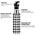 thumbnail image 3 of Yayeee 20oz Insulated Water Bottle Double Wall Stainless Steel with Flip Straw Lid, Black and White Geometric, 3 of 7