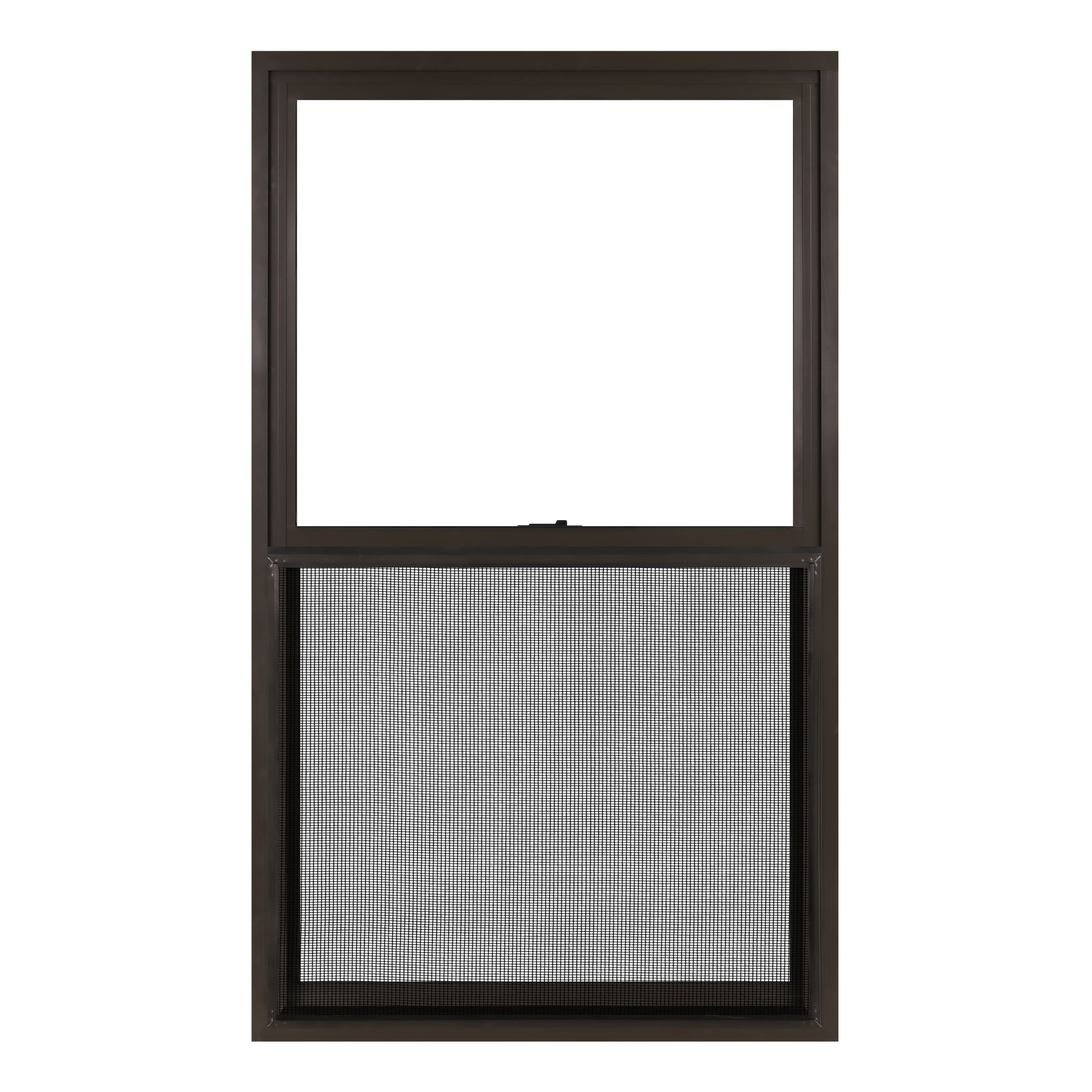 36 in. x 60 in. Brown Aluminum Double Hung Double-Pane Insulated Window with Low-E Glass and Screen