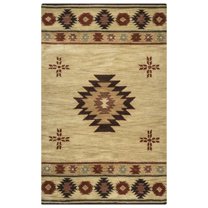 Alora Decor Ryder 6'6" x 9'6" Tribal Khaki/Brown/Burgundy/Sage Hand-Tufted Rug