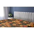 thumbnail image 5 of Ambesonne Floral Fitted Sheet, Retro Effect Peony Pattern, King Size, Dark Olive Green and Orange, 5 of 5