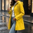 thumbnail image 5 of vdgthytj Rain Jacket Women Long Sleeve Full Zip Waterproof Elastic Waist Hooded Jackets Fall Outdoor Hiking Travel Outerwear with Pockets(X-Large,Yellow), 5 of 8