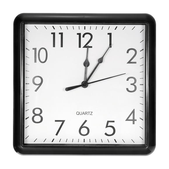 Unique Bargains 9x9 Inch Wall Clock, Quartz Battery Operated Silent Non-Ticking Square Wall Clocks, Black