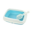 thumbnail image 4 of Cat Litter Box Open Top Kitty Litter Box Tray Potty Toilet for Small Medium Cats blue S, 4 of 8