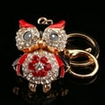 thumbnail image 4 of Yosoo Sparkling Charm Rhinestone Alloy Metal Keychain Keyring Handbag Bag Decoration Clear Big Eyed Owl(Black and red), 4 of 7