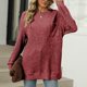 thumbnail image 2 of Jersey ligero de manga larga y cuello redondo para mujer - Jersey túnica informal, poliéster de color liso, tallas S-XXL para el otoño, 2 of 7