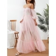 thumbnail image 4 of Liacowi Women Off Shoulder Wedding Dresses Long Sleeve Mesh Bridal Dresses Evening Dress Long Tulle A-Line Puffy Sleeve Bridal Long Gowns, 4 of 9