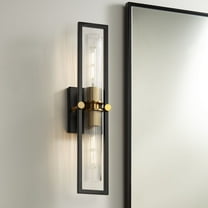 Stiffel Ramos 24" High Modern 2 Light Wall Sconce Light Lamp Fixture Mount Bathroom Bedroom Hardwired Matte Black Antique Brass