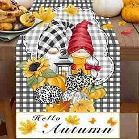 

Holloyiver Fall Table Runner 72 Inch Pumpkin Fall Decorations for Home Thanksgiving Fall Table Decor for Coffee Table Dining Room Kitchen Farmhouse Holiday Entryway Table Top Mantle Decor