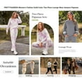 thumbnail image 4 of PRETTYGARDEN Women's Two Piece Loungewear Fall Casual Long Sleeve Tops Jogger Pants Pajama Sets Matching Outfits Clothing, 4 of 8