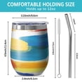 thumbnail image 5 of 12oz Stemless Wine Tumblers Colorful and Grey Abstract Art Artwork Vacuum Insulated Stainless Steel Travel Tumbler Cups Mug with Lid and Straw for Champaign,Cocktail,Beer with Cleaning Brush, 5 of 5