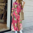 thumbnail image 1 of FcBaudy Robe à Manches Longues Col Rabattu, Robes de Printemps pour Femmes, Robes Décontractées pour Femmes, Chemise à Manches Longues à Boutons Imprimés, Robe Longue Fendue pour Femmes, 1 of 6