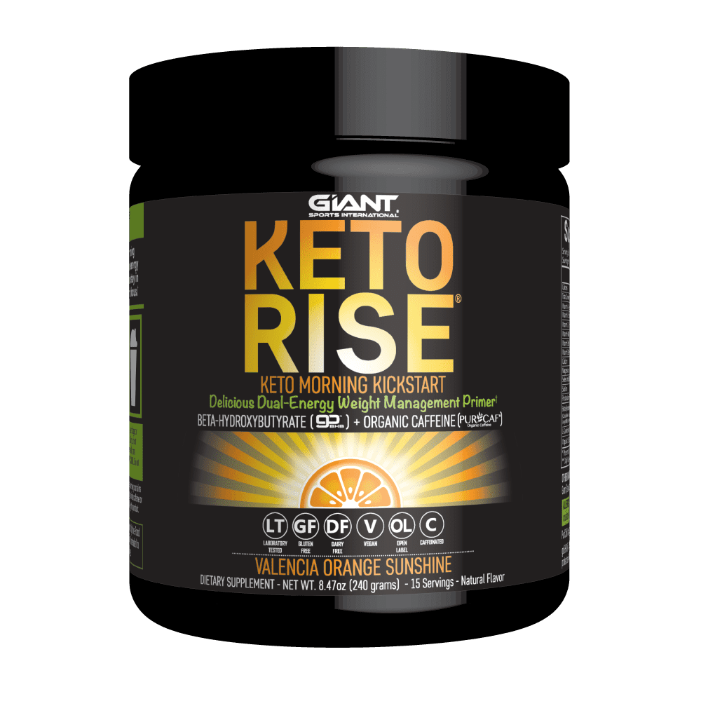 Giant Sports Keto Rise, Exogenous Ketones with Organic Caffeine, Valencia Orange Flavor, 15