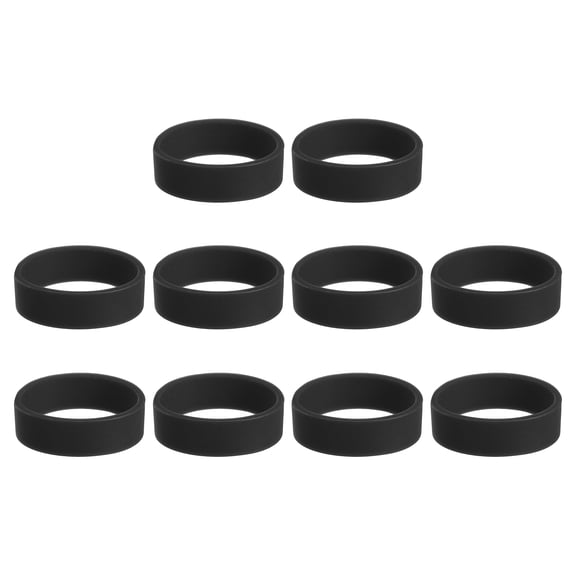 10Pcs Silicone Rubber Bands Non-slip 1.22 Inch Flat for Books, Black