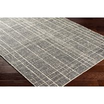 Hauteloom Yeva Jute Living Room, Bedroom Area Rug - Contemporary - Black, Ivory, Gray - 2' x 3'