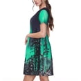 thumbnail image 2 of Easygdp Northern Lights 2 para Vestido Transpirable de Mujer, Vestido Suelto de Manga Corta con Pliegues y Bolsillos para el Verano, 2 of 6