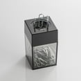 thumbnail image 2 of Small Clip Dispenser with Magnetic Top, Magnetic Paper Clip Holder, Plastic, Clear/Black, 2 of 7