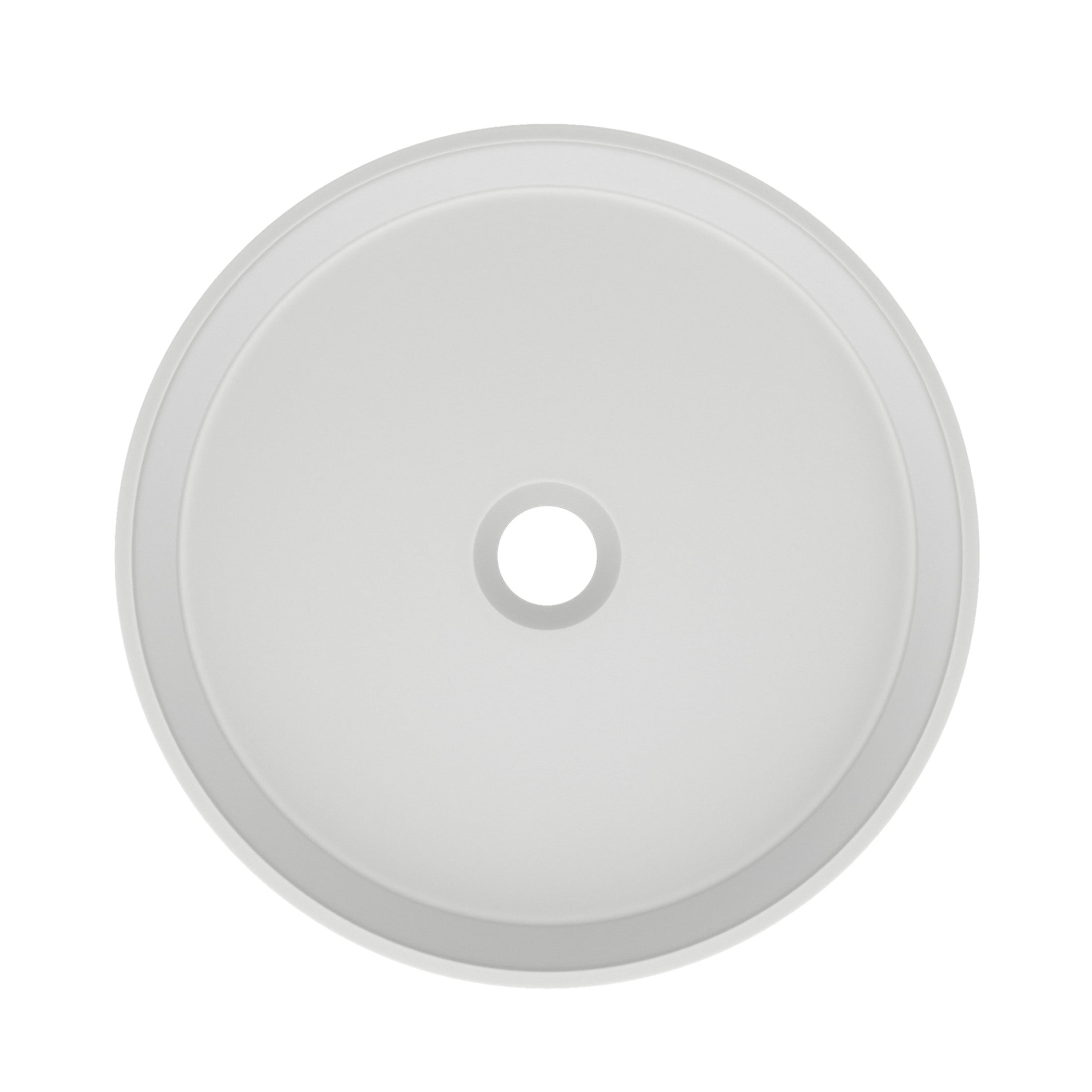 Lisse 14.5" Concrete Round Vessel Sink in Matte White