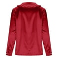 thumbnail image 6 of Women's Satin Dress Shirt Ruffle Lepal Collar Elegant Long Sleeve Top Fashion Blouse Red S, 6 of 7