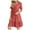 Red1497, variant on VNKIDY Comfortable Women Dresses Casual Dresses Fashion Solid Color Button V-Neck Short Sleeve Shirt Dress Summer Autumn