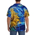 thumbnail image 3 of Honeii Whimsical Sunflowers Night Sky for Men's Short-Sleeved Button-Up Collared Shirt Featuring A Pocket, Perfect for Beach Vacations, And Travel Adventures.-Small, 3 of 5