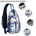 thumbnail image 2 of Watercolor Floral Pattern Sling Backpack with Artistic Botanical Design, Lightweight Durable Crossbody Daypack, Adjustable Strap, Multiple Compartments for Travel and Outdoor Use, 2 of 6