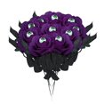 thumbnail image 6 of SeekLGT Halloween Purple Series Artificial Rose Flower, Realistic Latex Faux Rose for Gothic Halloween Decorations, Floral Arrangement, Table Centerpiece, Home Decor, 6 of 6