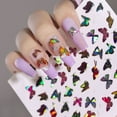 thumbnail image 3 of Kalolary 12 Sheets Butterfly Nail Art Stickers Decals, 3D Self-Adhesive Nail Decals Butterfly Designs Nails Supplies Butterfly Stickers for DIY Colorful Laser Butterflies Nails Manicure Decor, 3 of 7
