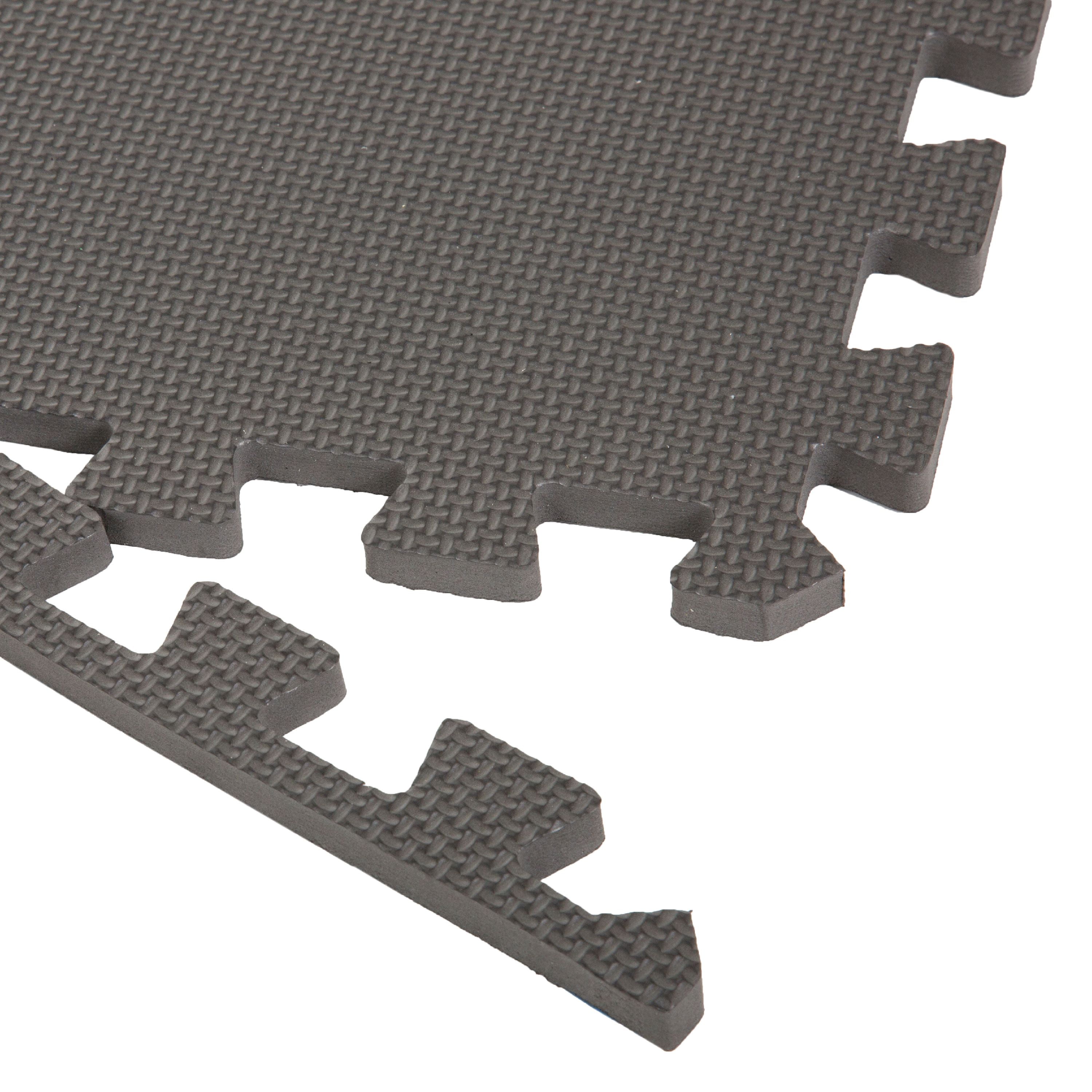 Stalwart Interlocking EVA Foam Exercise Protective Flooring Tiles for Home Gym, Yoga Mat, Workout Equipment, or Child's Play Surface – Set of 6, (Gray)
