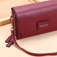 thumbnail image 5 of Bolso bandolera cuadrado para mujer, bolso de mano tipo bandolera, bolso de cuero con cremallera, tarjetero de moda, bolso para teléfono, monedero rojo Baoblaze embrague de hombro para mujer, 5 of 5