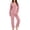 Pink, variant on Busydd Fuzzy Pj Sets for Woman Comfy Warm Solid Color Fleece Pajamas Casual Long Sleeve Crew Neck Top and Pants Two Piece Sets S